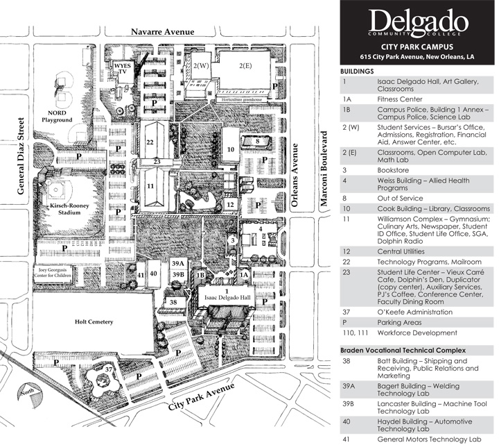Locations/Maps Delgado Community College Modern Campus Catalog™
